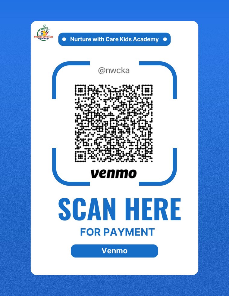 Venmo QR code for Nurture with Care Kids Academy, handle @nwcka