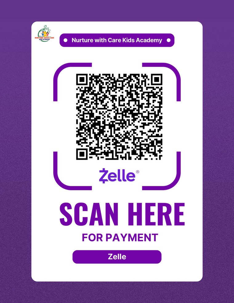 Zelle QR code for Nurture with Care Kids Academy