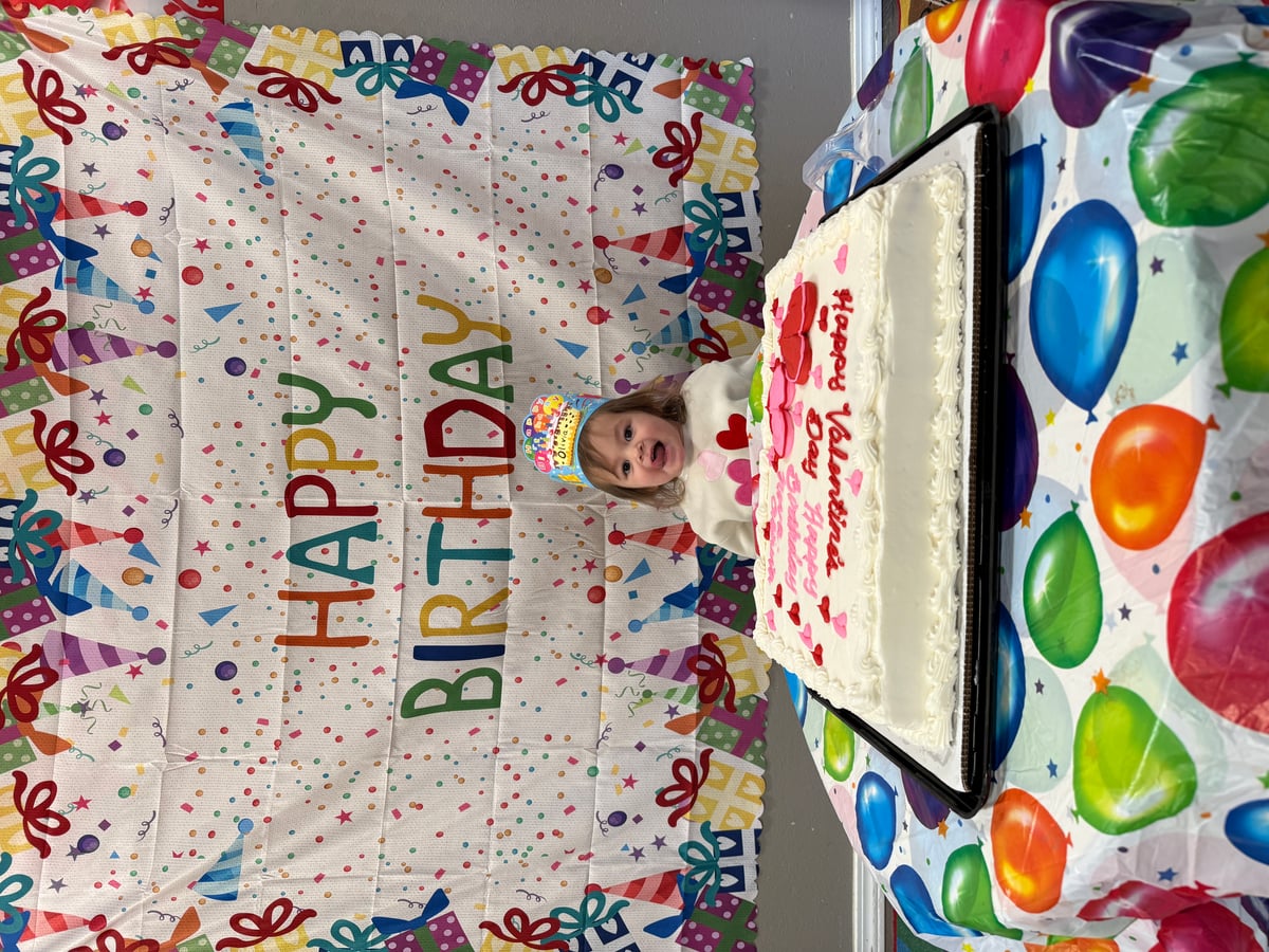 Toddler birthday celebration at Oak Harbor childcare center